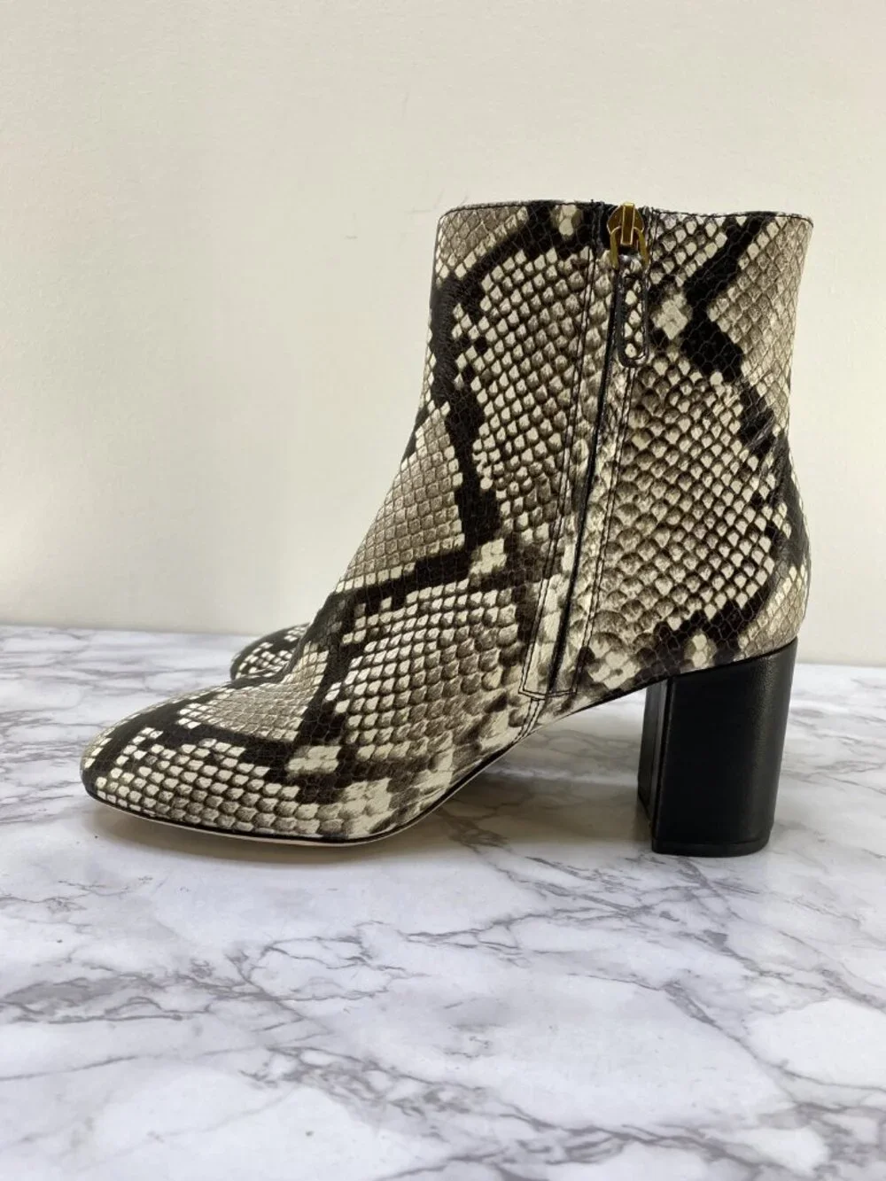 Tory Burch Women's Kira animal print black & White Boot Size 7 M